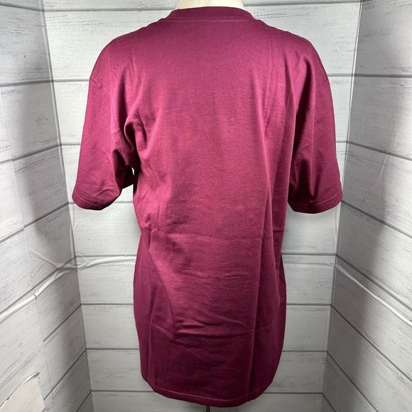 Van's Men's T-Shirt Tee Shirt Short Sleeve Varsity Captain Maroon Size Medium - Picture 6 of 8
